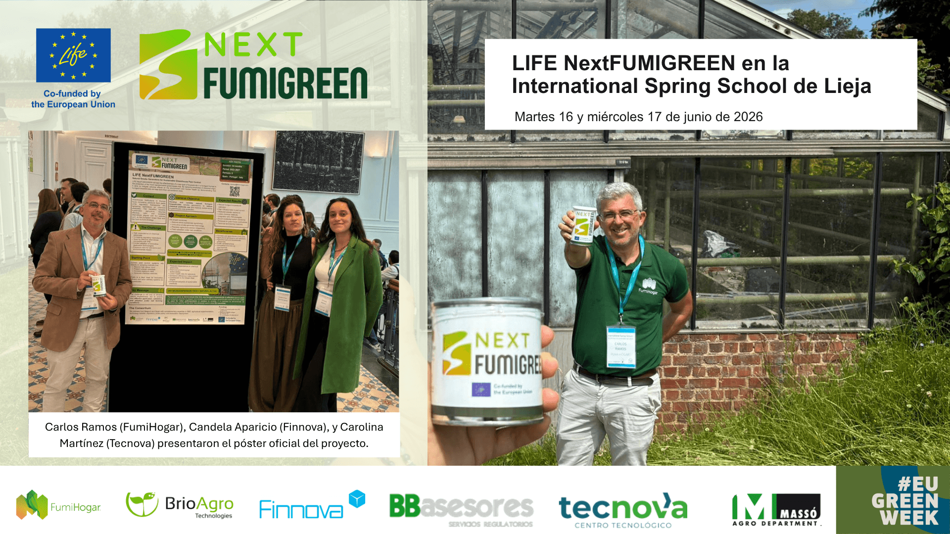 LIFE NextFUMIGREEN demuestra el potencial de sus biopesticidas naturales en la International Spring School de Lieja