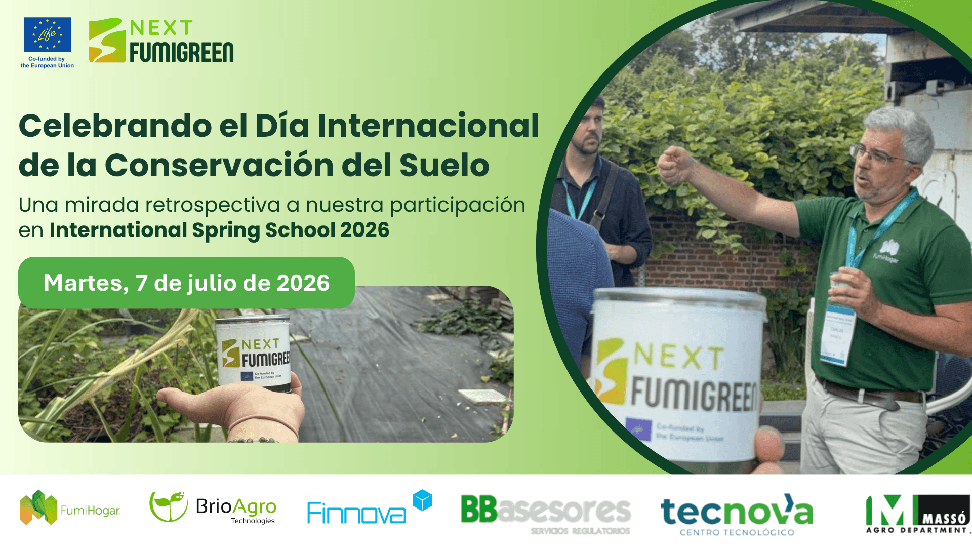 LIFE NextFUMIGREEN conmemora el Día de la Conservación del Suelo con su éxito en International Spring School 2026 