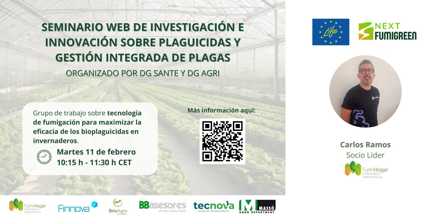 Carlos Ramos presenta LIFE NextFUMIGREEN en el Webinar Europeo de Innovación en Manejo de Plagas