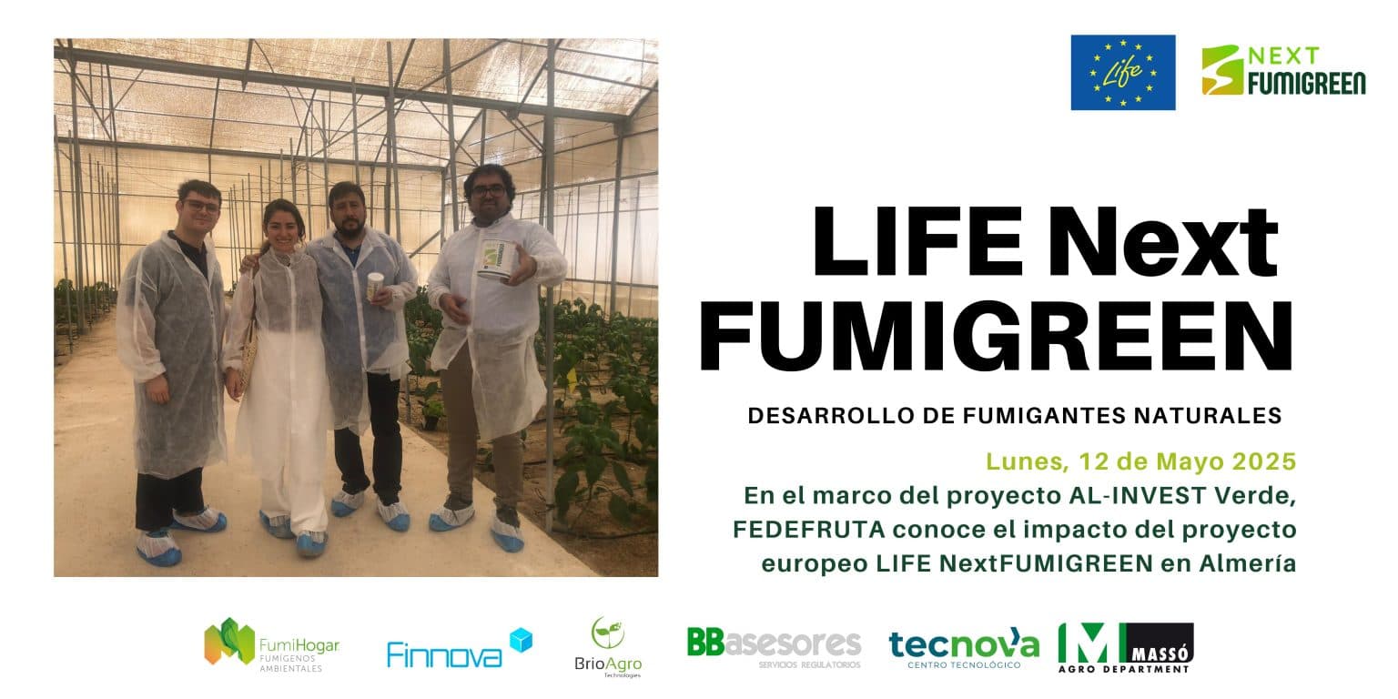 FEDEFRUTA y Finnova conocen el proyecto LIFE NextFUMIGREEN en su misión técnica a Almería en el marco de AL-INVEST Verde