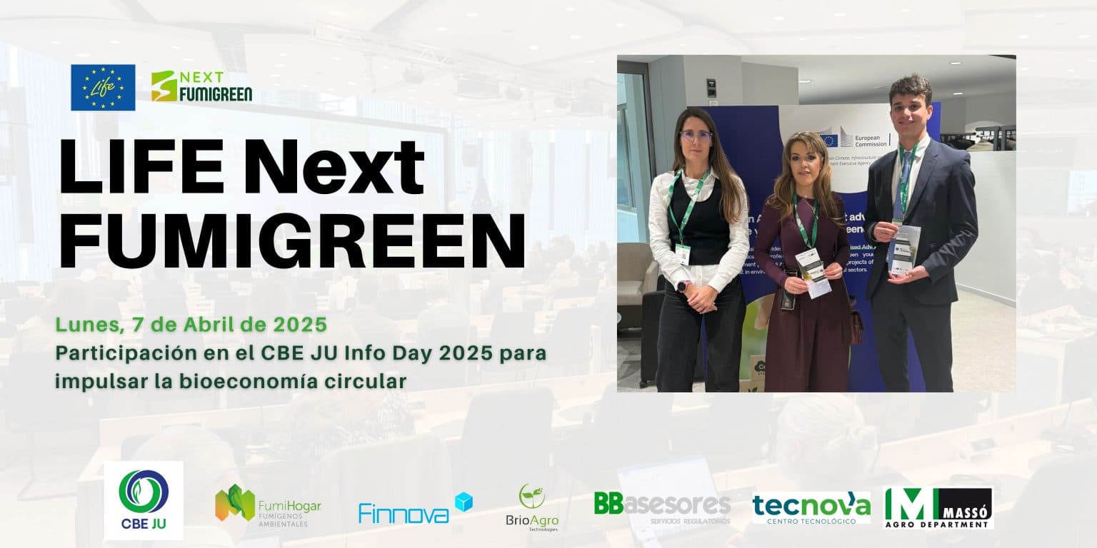 LIFE NextFUMIGREEN participa en las jornadas del CBE JU Info Day 2025 para impulsar la bioeconomía circular y la salud ambiental