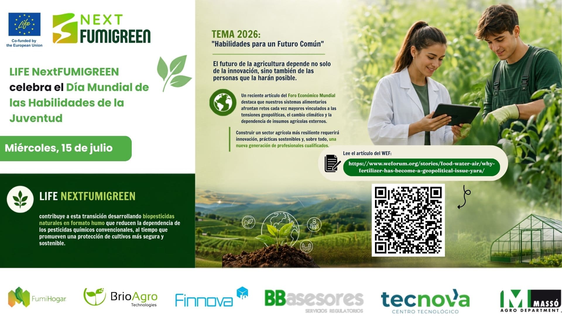 Día Mundial de las Habilidades de la Juventud: LIFE NextFUMIGREEN prepara a la próxima generación para una agricultura más sostenible