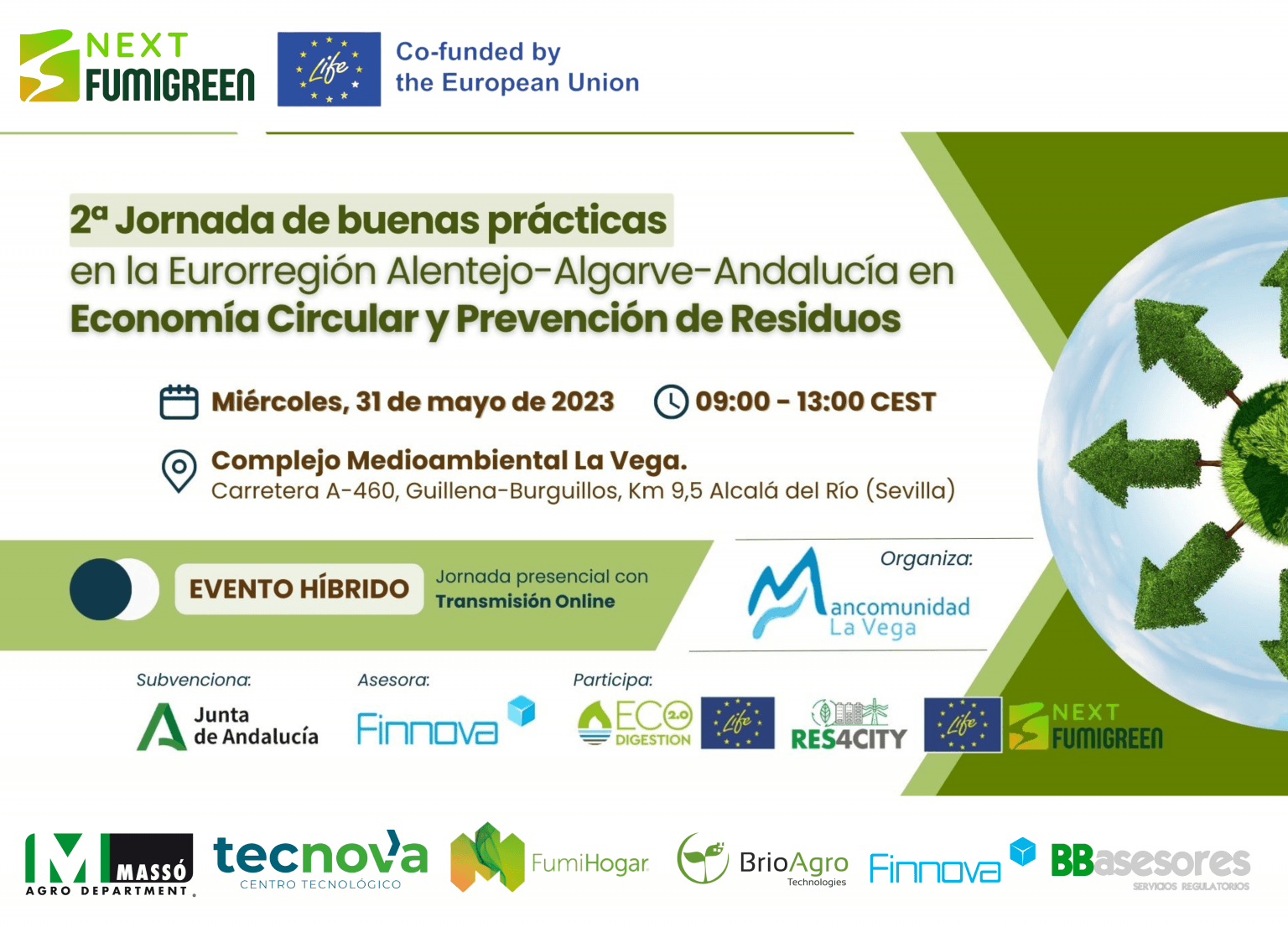 El proyecto LIFE NextFUMIGREEN presentado en uno de los bloques de la 2ª Jornada de buenas prácticas en la Eurorregión Alentejo-Algarve-Andalucía